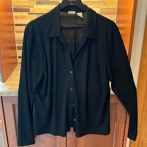 Black Thick Button Up